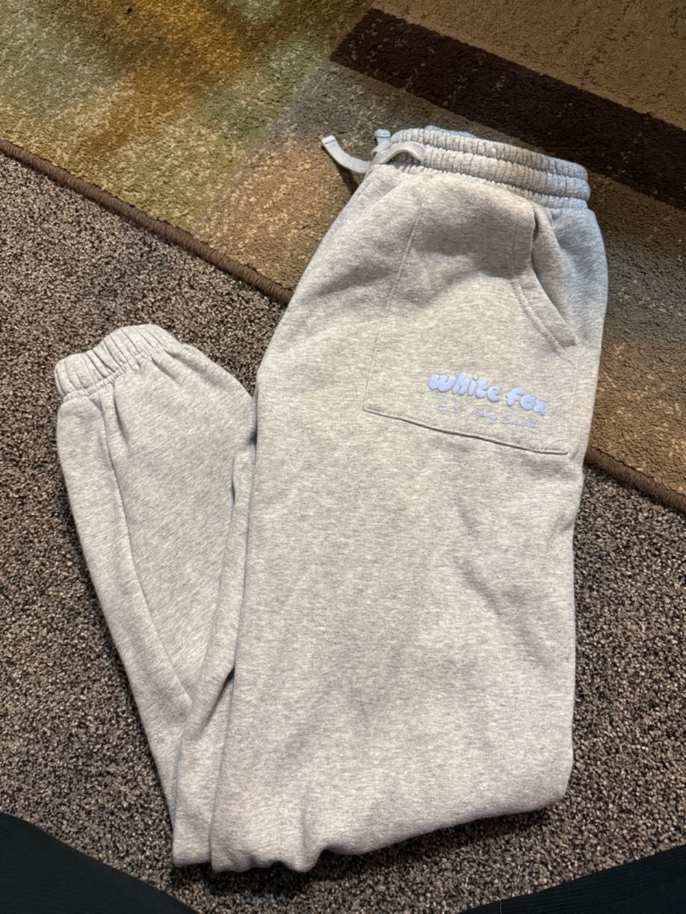 White Fox Grey Jogger Pants